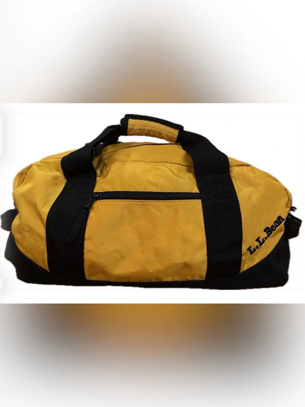 L.L. Bean Yellow and Black Nylon Duffel with Shoulder Strap - XL